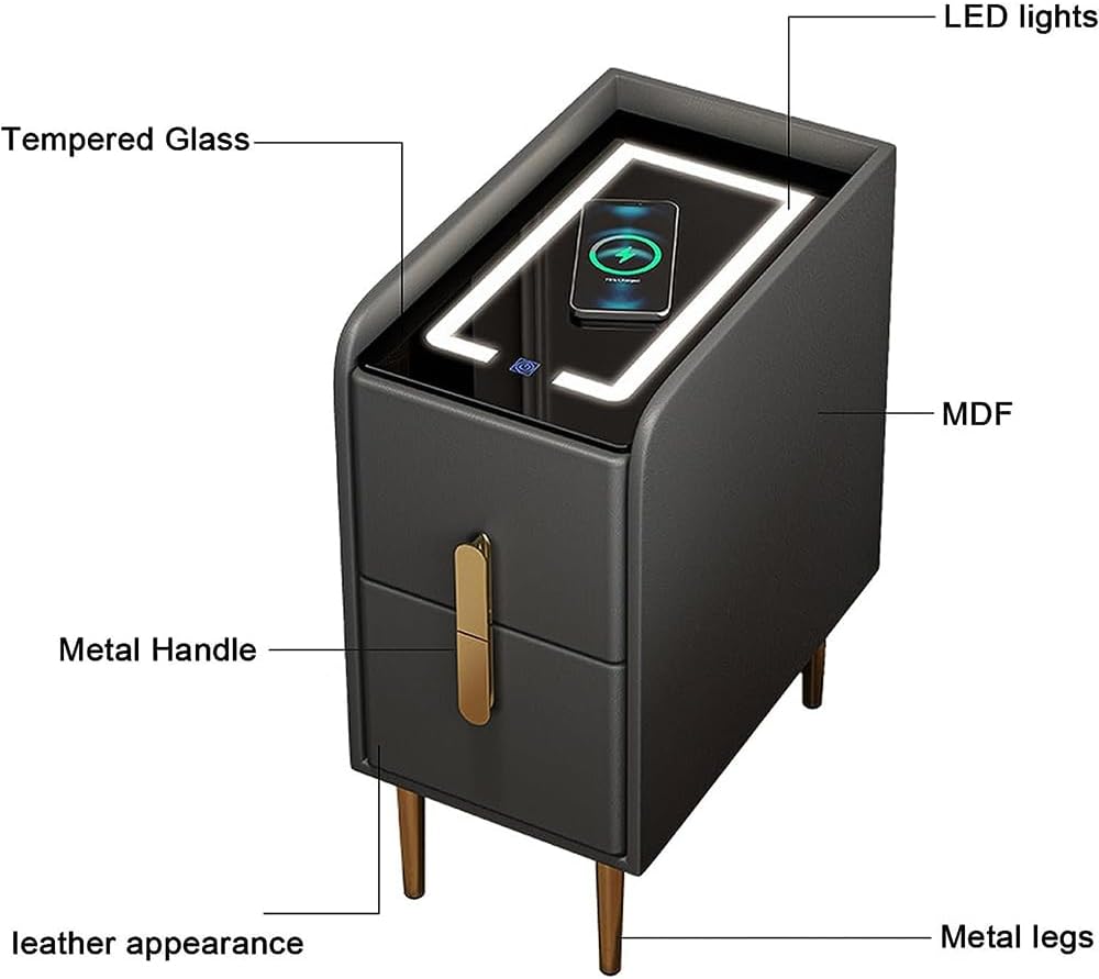 Smart Nightstand with Wireless Charging