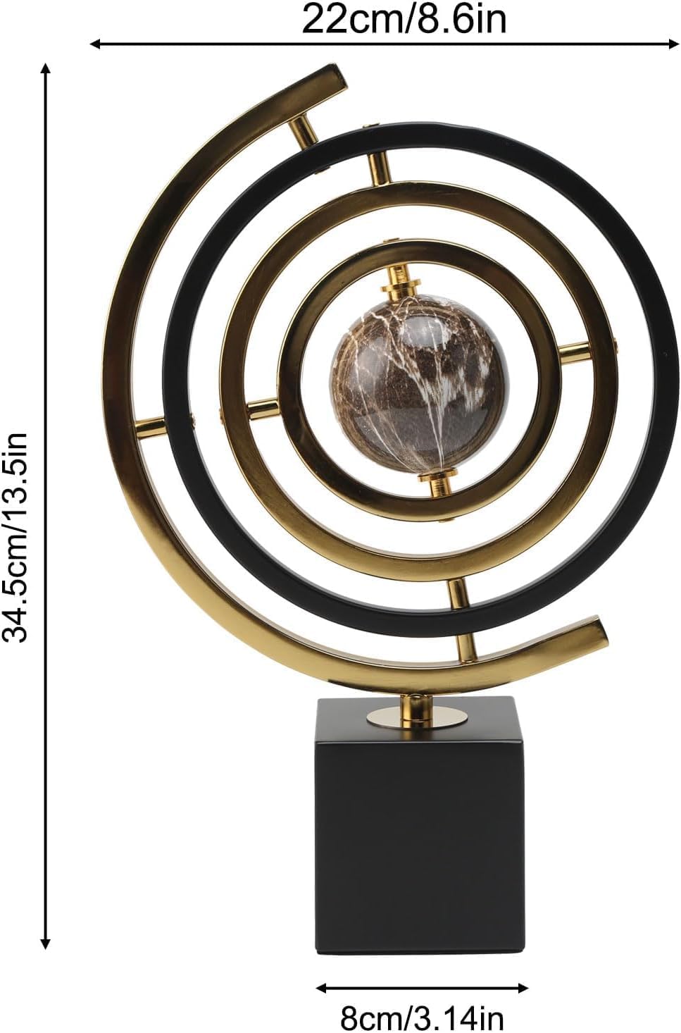 Sculpture Metal Globe Decort