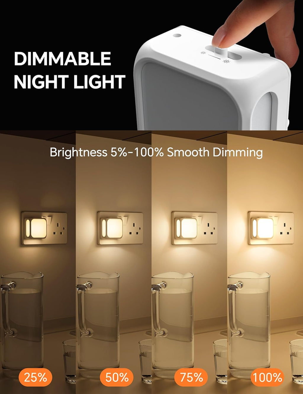 Night Light Plug in Wall with dusk to dawn photocell sensor