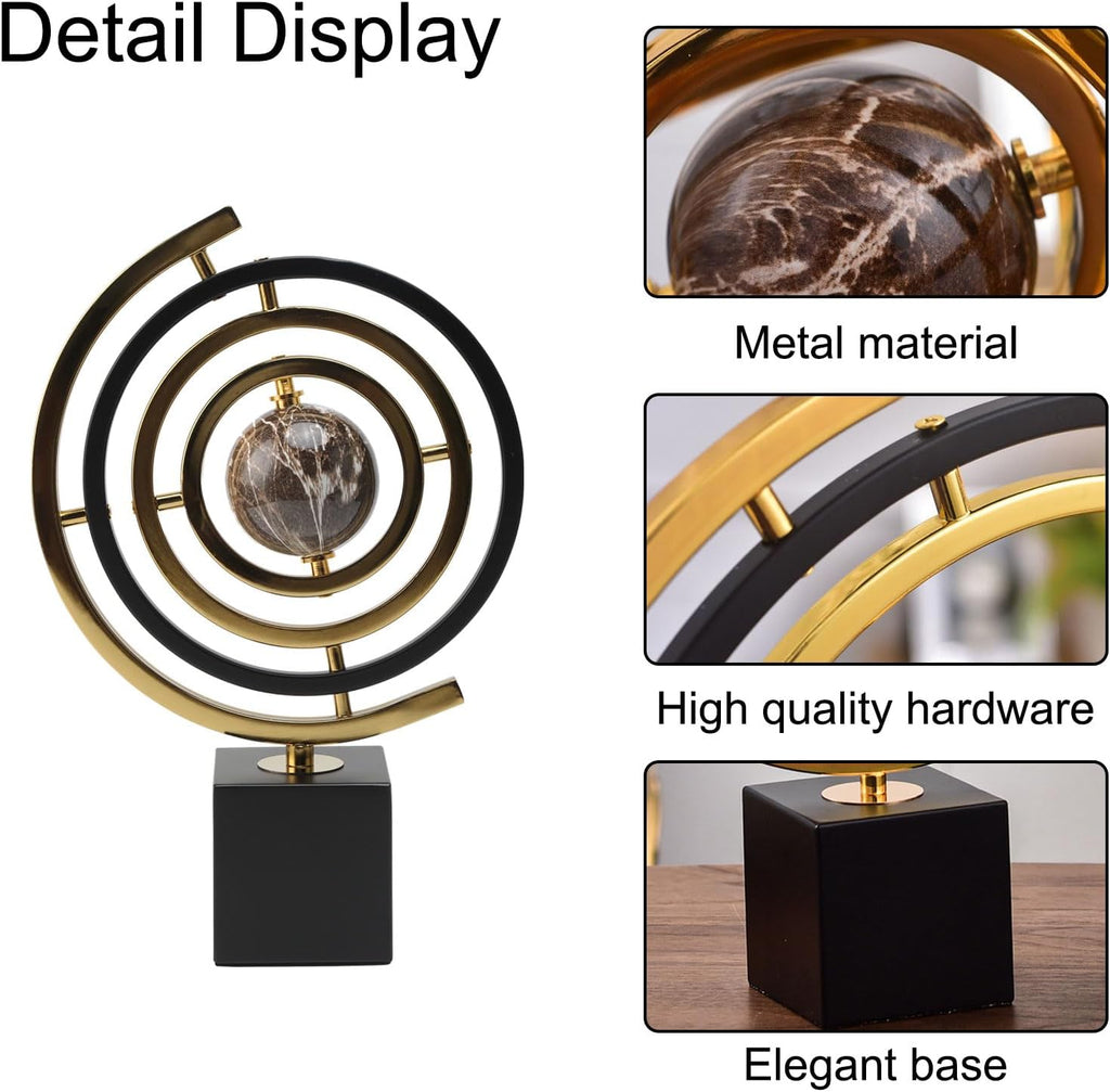 Sculpture Metal Globe Decort
